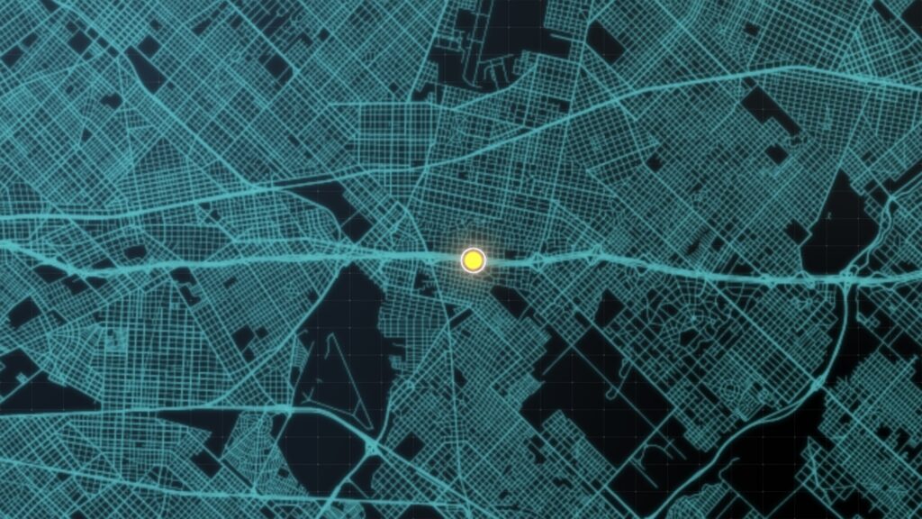 Futuristic Digital City Map GPS